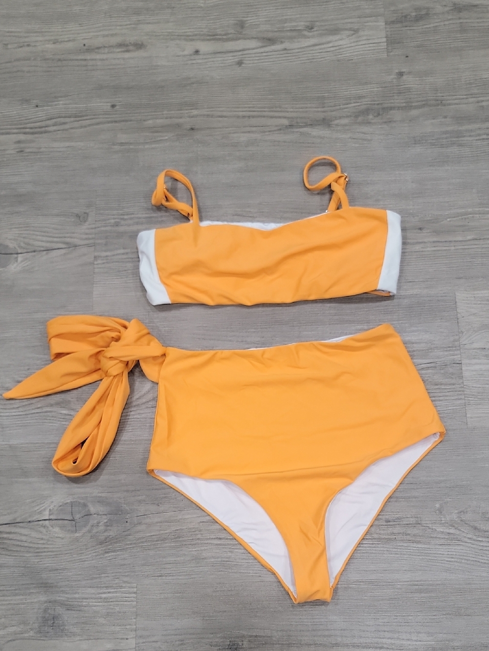 Yellow Bikini Two-Piece Set with Side Tie